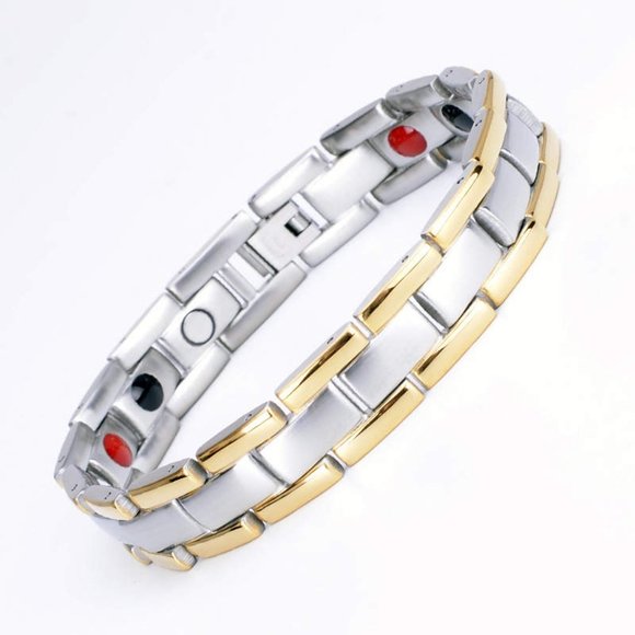 New! Energy Bracelet Stainless Steel Titanium Tungsten Gold & Silver - Picture 1 of 4